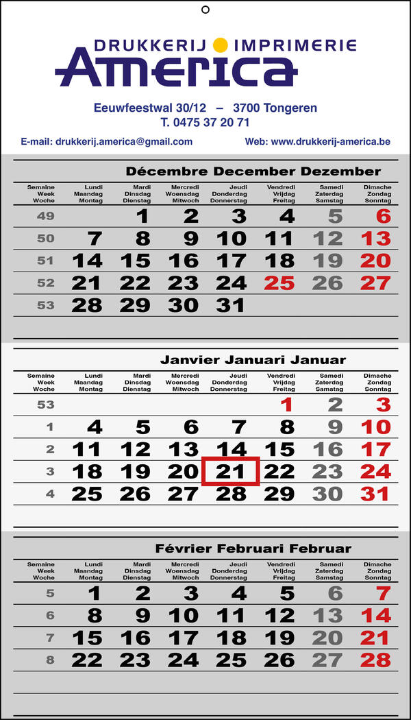 3-maandenkalender