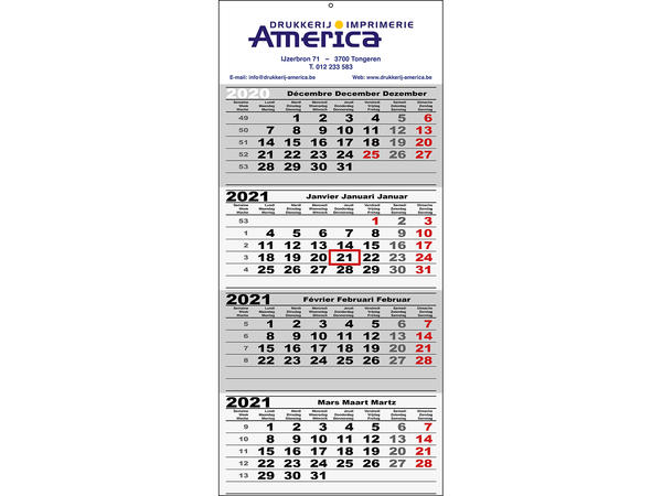 Calendrier 4 mois